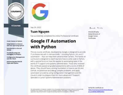 Google IT Automation with Python